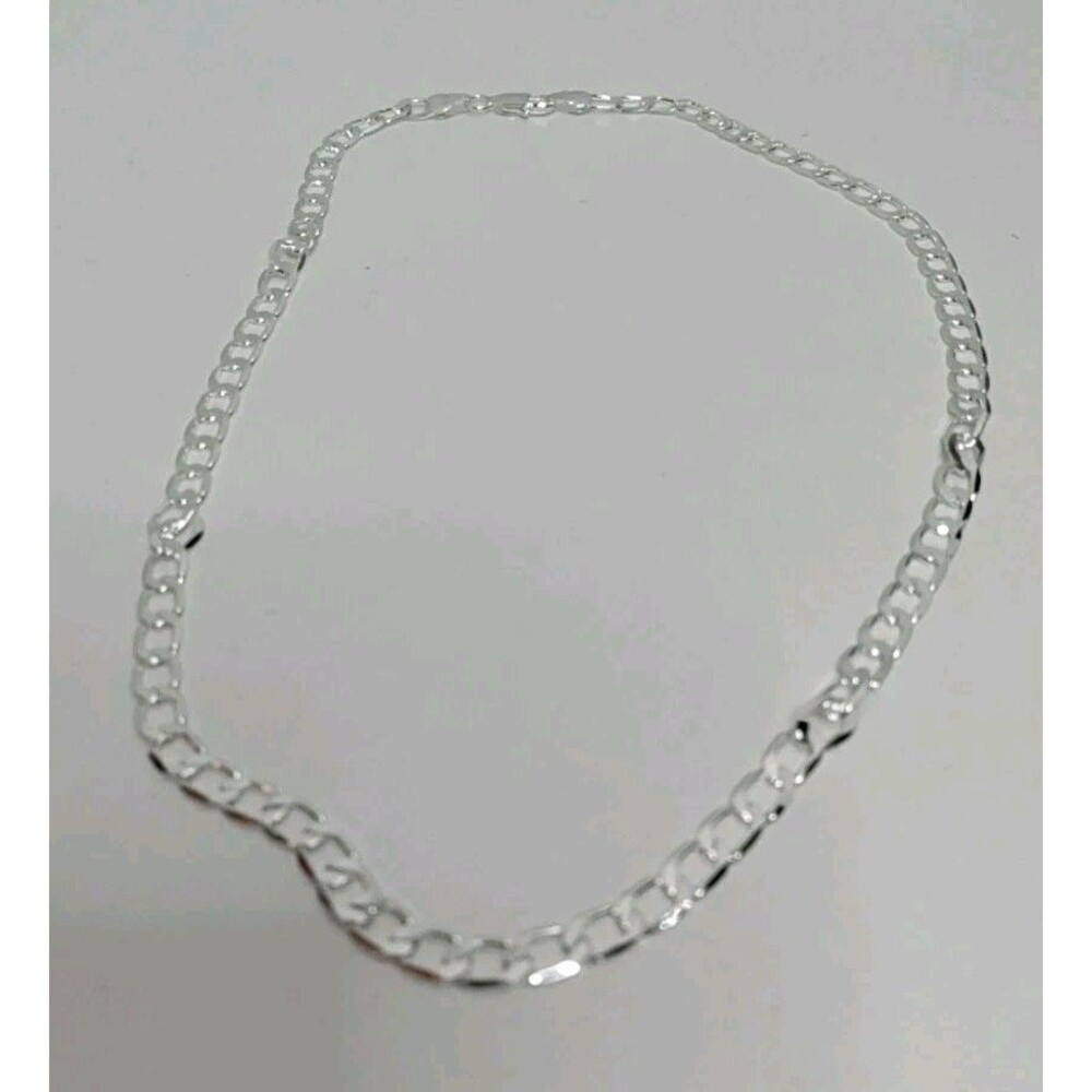 925 Silver Curb Chain 18 Inch - Picture 4 of 4